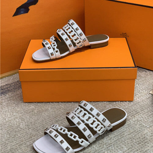 High Quality Luxury Hermes Flat Slippers Womens – Style 37123 product detail