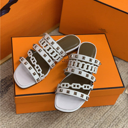 High Quality Luxury Hermes Flat Slippers Womens – Style 37123 product detail