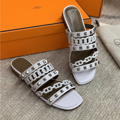 High Quality Luxury Hermes Flat Slippers Womens – Style 37123