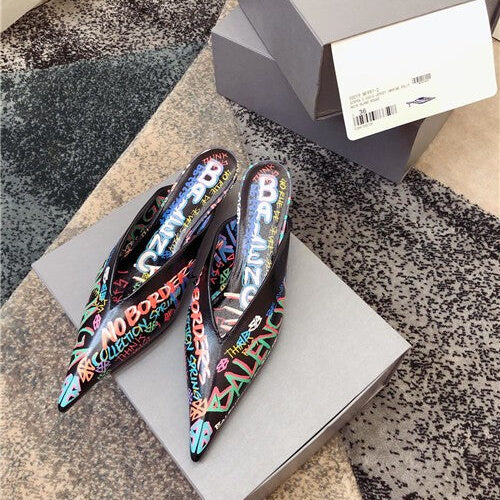 High Quality Luxury Balenciaga Graffiti Heels Shoes