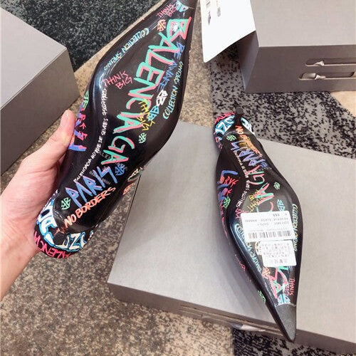 High Quality Luxury Balenciaga Graffiti Heels Shoes alternate view