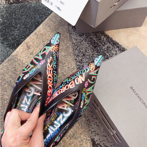 High Quality Luxury Balenciaga Graffiti Heels Shoes product detail