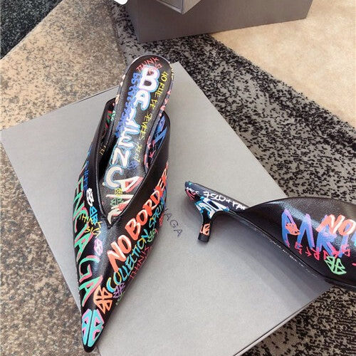 High Quality Luxury Balenciaga Graffiti Heels Shoes product detail