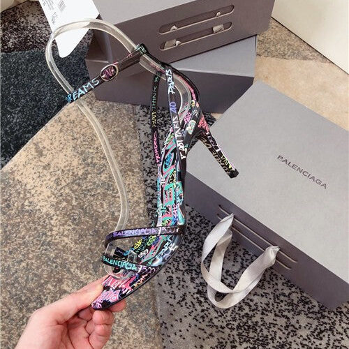 High Quality Luxury Balenciaga Graffiti Heels Shoes – Style 62083 product detail