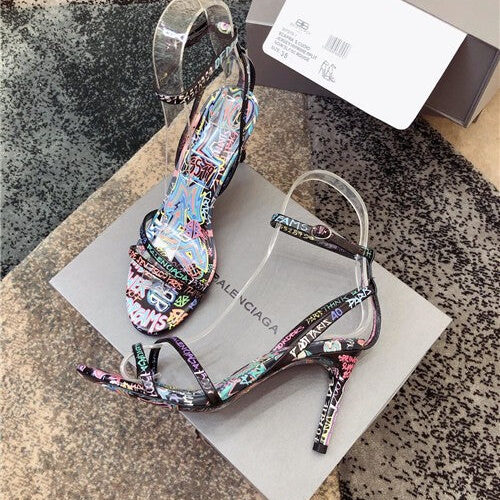 High Quality Luxury Balenciaga Graffiti Heels Shoes – Style 62083