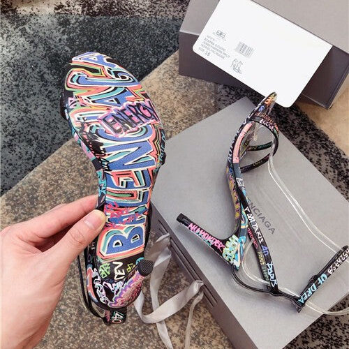 High Quality Luxury Balenciaga Graffiti Heels Shoes – Style 62083 product detail