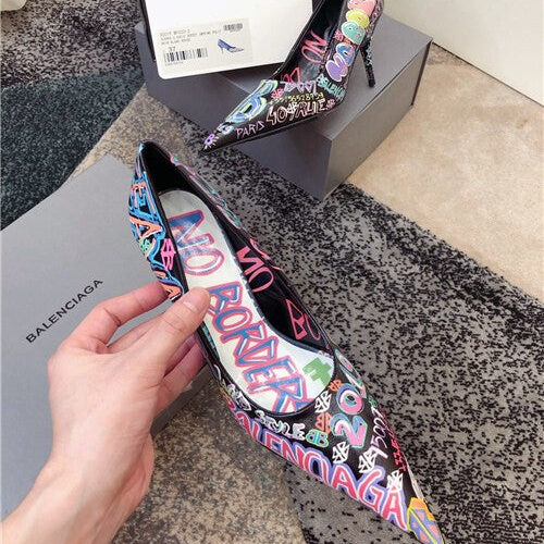 High Quality Luxury Balenciaga Graffiti Heels Shoes – Style 60387 product detail