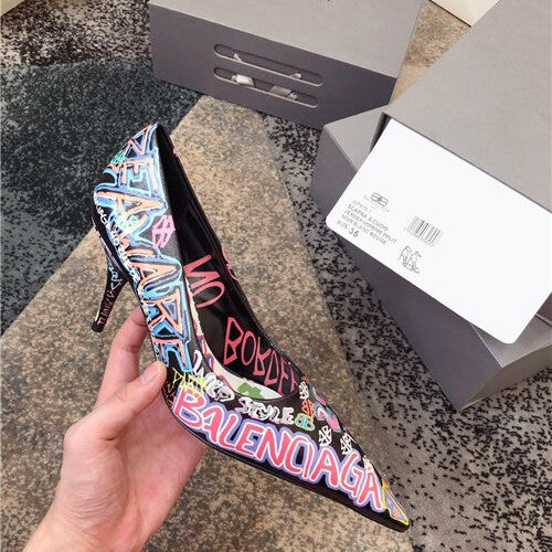 High Quality Luxury Balenciaga Graffiti Heels Shoes – Style 60387 product detail