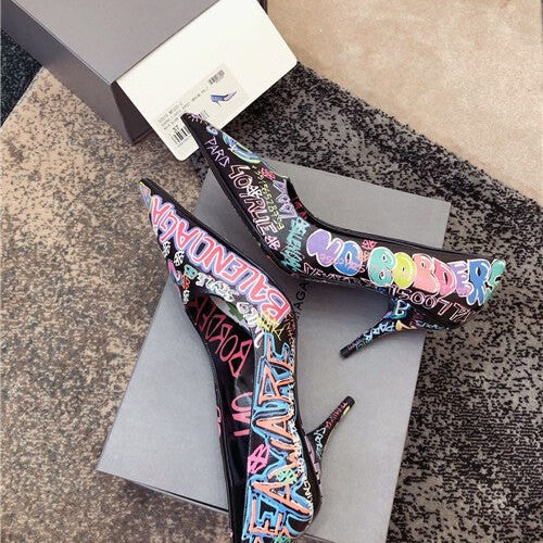 High Quality Luxury Balenciaga Graffiti Heels Shoes – Style 60387 product detail