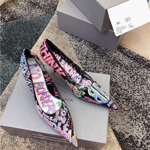 High Quality Luxury Balenciaga Graffiti Heels Shoes – Style 60387 product detail