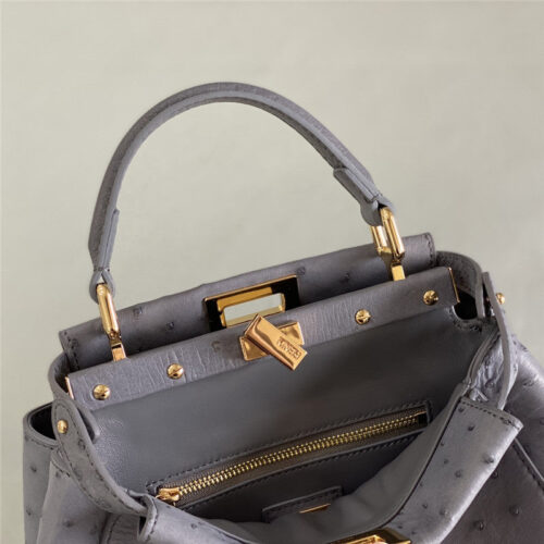 High Quality Luxury Fendi Ostrich Leather Peekaboo Bag – Style 32592 product detail
