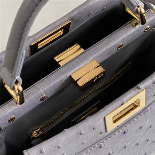 High Quality Luxury Fendi Ostrich Leather Peekaboo Bag – Style 32592 product detail