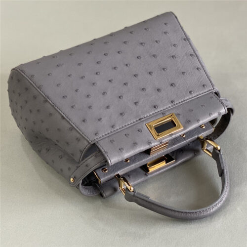 High Quality Luxury Fendi Ostrich Leather Peekaboo Bag – Style 32592 product detail