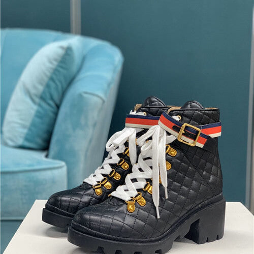 High Quality Luxury Gucci Trip Quilted Ankle Boots – Sizes 35–43 product detail