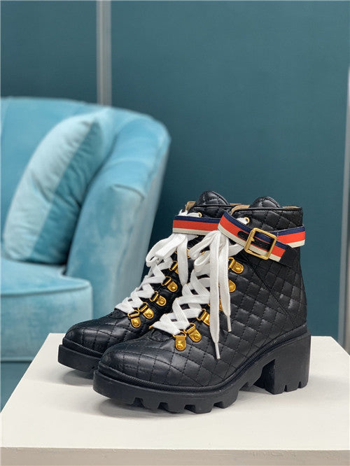 High Quality Luxury Gucci Trip Quilted Ankle Boots – Sizes 35–43 product detail