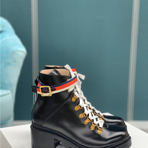 High Quality Luxury Gucci Trip Leather Ankle Boots