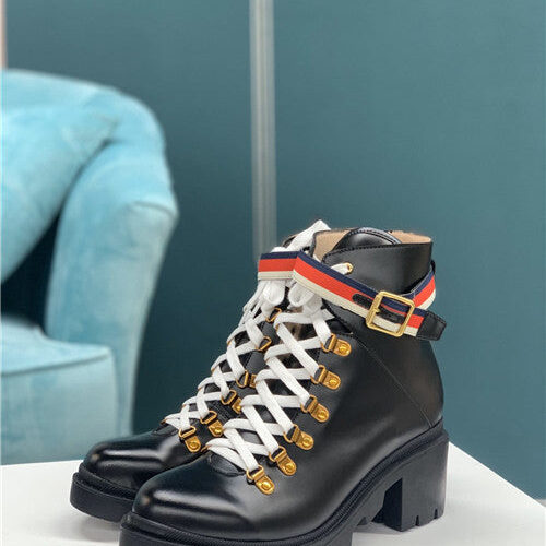 High Quality Luxury Gucci Trip Leather Ankle Boots product detail