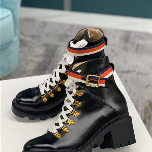 High Quality Luxury Gucci Trip Leather Ankle Boots product detail