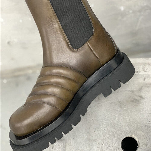 High Quality Luxury Bottega Veneta Mid Calf Boots – Style 68198 product detail