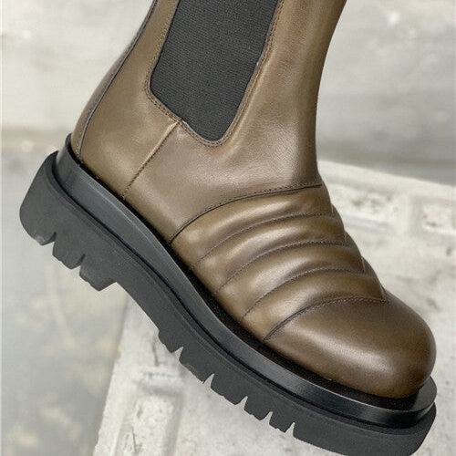 High Quality Luxury Bottega Veneta Mid Calf Boots – Style 68198 product detail