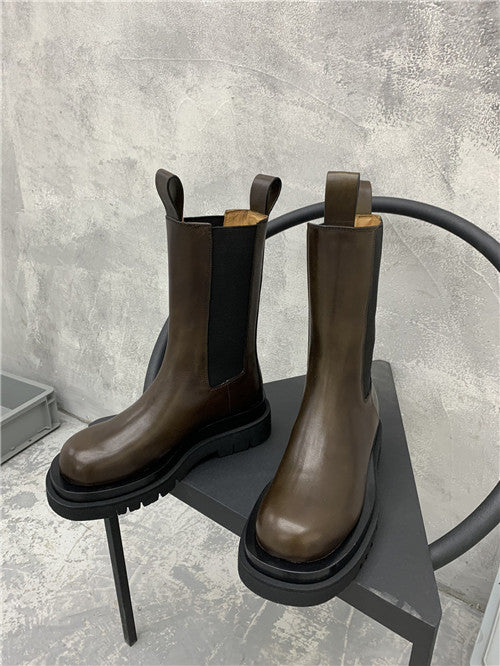 High Quality Luxury Bottega Veneta Mid Calf Boots – Style 37126 product detail