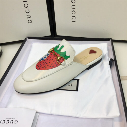 High Quality Luxury Gucci Mules Strawberry Slippers product detail