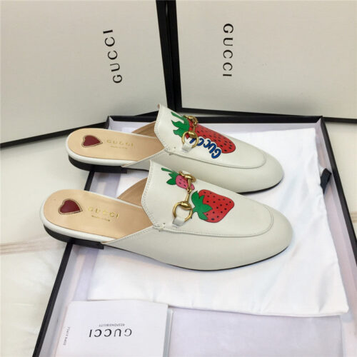 High Quality Luxury Gucci Mules Strawberry Slippers product detail
