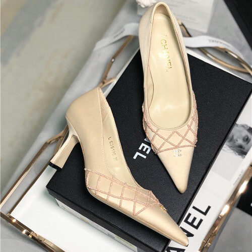 High Quality Luxury Chanel Mid Heel Sandals