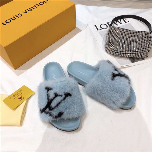 High Quality Luxury LV Fur Slippers Shoes – Style 99875