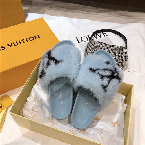 High Quality Luxury LV Fur Slippers Shoes – Style 99875 alternate view