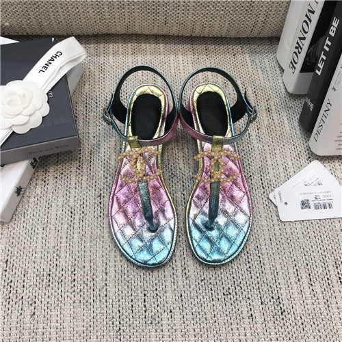 High Quality Luxury Chanel Pearl Buckle Flip Flops Sandals – Style 74054 alternate view