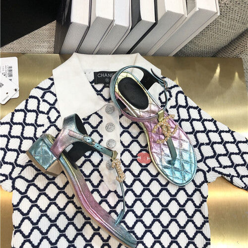 High Quality Luxury Chanel Pearl Buckle Flip Flops Sandals – Style 74054 product detail