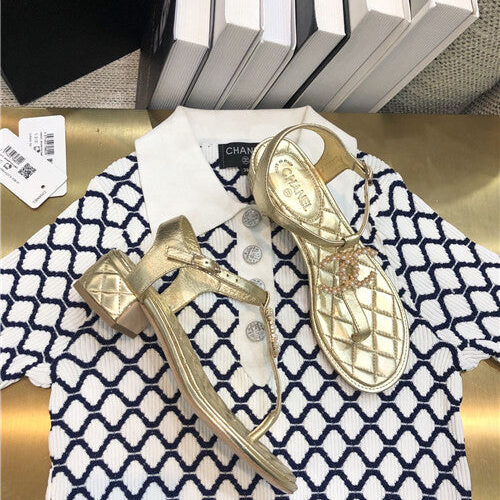 High Quality Luxury Chanel Pearl Buckle Flip Flops Sandals – Style 39590 product detail