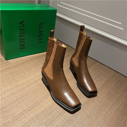 High Quality Luxury Bottega Veneta Leather Ankle Boots