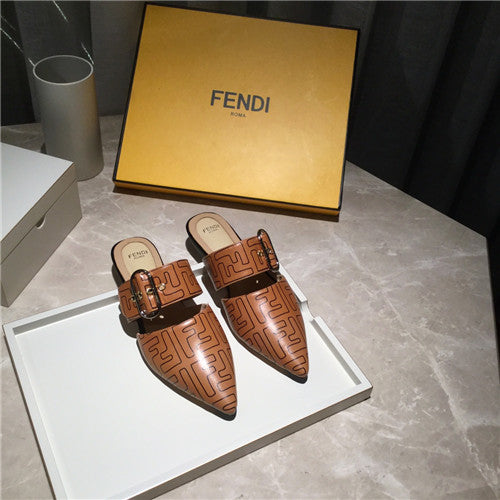 High Quality Luxury Fendi Pointed Toe Wrap Flat Slippers alternate view
