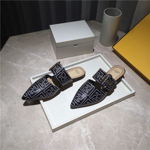 High Quality Luxury Fendi Pointed Toe Wrap Flat Slippers – Style 22195 alternate view