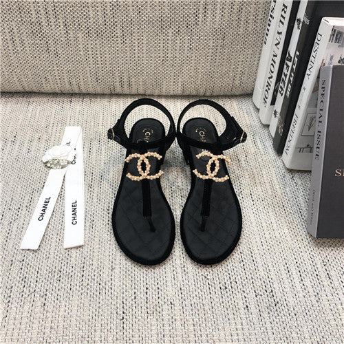 High Quality Luxury Chanel Pearl Buckle Flip Flops Sandals alternate view