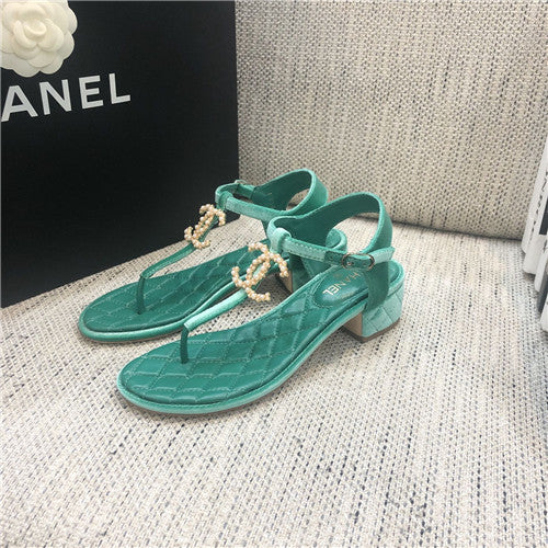 High Quality Luxury Chanel Pearl Buckle Flip Flops Sandals – Style 70662