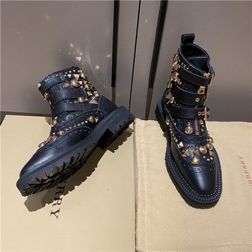 High Quality Luxury Burberry Combat Boots Women alternate view