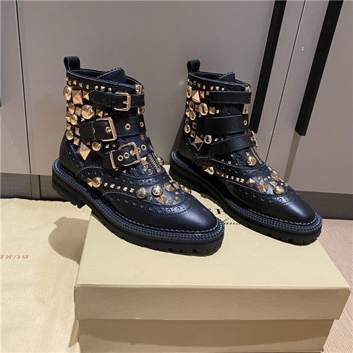 High Quality Luxury Burberry Combat Boots Women
