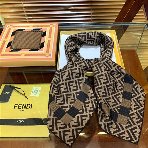 High Quality Luxury Fendi Silk Square Scarf – Style 26023 alternate view