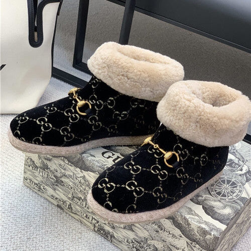 High Quality Luxury Gucci Fria GG Wool-Blend Ankle Boots – Style 84755 alternate view