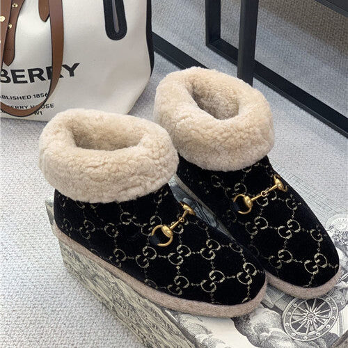 High Quality Luxury Gucci Fria GG Wool-Blend Ankle Boots – Style 84755 product detail