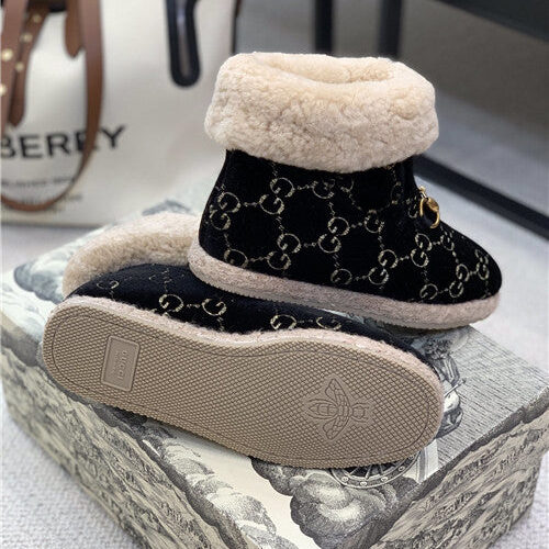 High Quality Luxury Gucci Fria GG Wool-Blend Ankle Boots – Style 84755 product detail