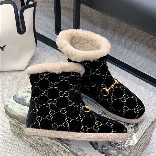 High Quality Luxury Gucci Fria GG Wool-Blend Ankle Boots – Style 84755 product detail