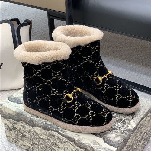 High Quality Luxury Gucci Fria GG Wool-Blend Ankle Boots – Style 84755