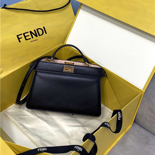 High Quality Luxury Fend Peekaboo Medium Bag Black alternate view