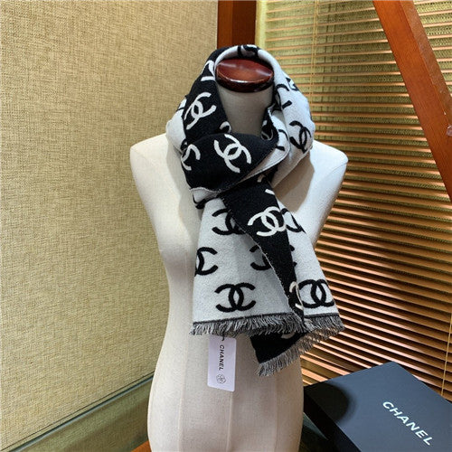 High Quality Luxury Chanel Cashmere Scarf Scarves – Style 25046 alternate view
