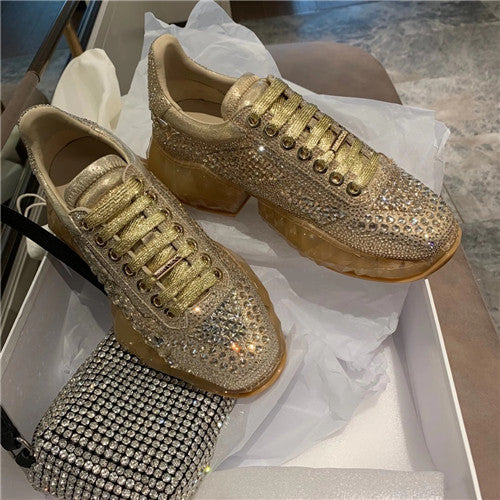High Quality Luxury Jimmy Choo Crystal Sneakers – Style 01303