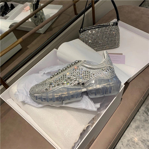 High Quality Luxury Jimmy Choo Crystal Sneakers alternate view